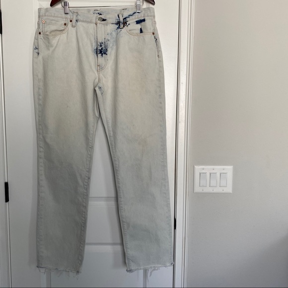 Levis 54 Mens Bleached Blue Jeans Raw 